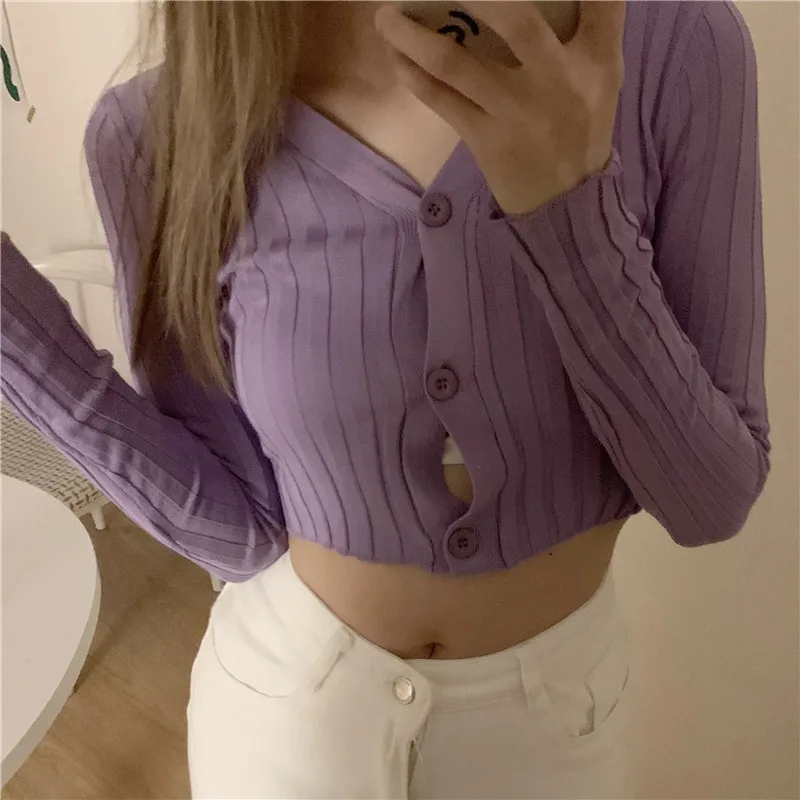 Summer Casual Thin Sweater Short Knitted Long Sleeve Cardigan Women Clothing Korean Fashion Jersey Mujer v-Neck Solid Tops Femme
Summer Casual Thin Sweater Short Knitted Long Sleeve Cardigan Women Clothing Korean Fashion Jersey Mujer v-Neck Solid Tops Femme