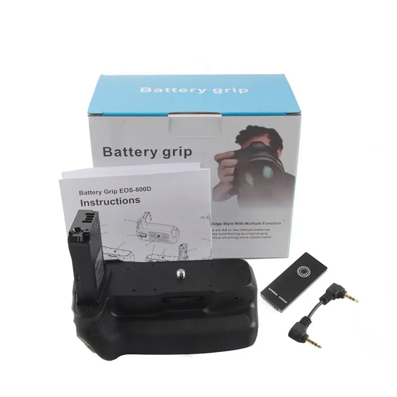 800D Battery Grip for Canon EOS 77D 800D 9000D Rebel T7i Kiss X9i cameras Vertical Battery Grip with Remote Control
800D Battery Grip for Canon EOS 77D 800D 9000D Rebel T7i Kiss X9i cameras Vertical Battery Grip with Remote Control