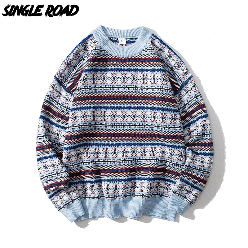 Single Road Mens Knitted Sweater Men 2021 Winter Bohemian Vintage Sweaters Pullovers Jumper Male Oversized Blue Sweater Men
Single Road Mens Knitted Sweater Men 2021 Winter Bohemian Vintage Sweaters Pullovers Jumper Male Oversized Blue Sweater Men