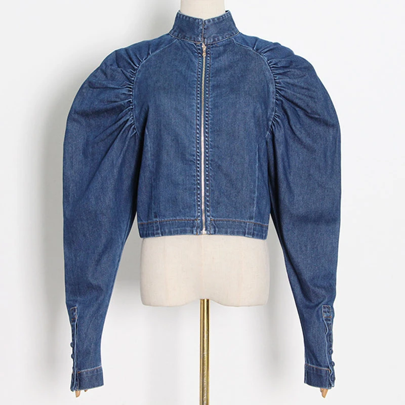 SeeBeautiful Short Loose Denim Jacket Coat Stand Collar Puff Sleeve Zipper Woman Spring 2022 New Tide Fashion T717
SeeBeautiful Short Loose Denim Jacket Coat Stand Collar Puff Sleeve Zipper Woman Spring 2022 New Tide Fashion T717