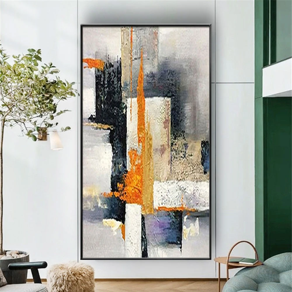 Hand Painted Verrtical 3d Pictures Canvas For Wall Hanging White Gray Artwork Home Decor For Hallway Modern Room Decorations
Hand Painted Verrtical 3d Pictures Canvas For Wall Hanging White Gray Artwork Home Decor For Hallway Modern Room Decorations