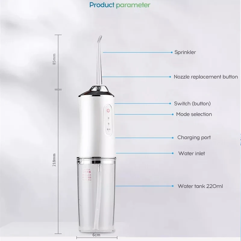 Oral Irrigator 3 Modes USB Home Rechargeable Dental Water Jet Long Battery Water Tank Waterproof Teeth Tartar Remover Cleaner
Oral Irrigator 3 Modes USB Home Rechargeable Dental Water Jet Long Battery Water Tank Waterproof Teeth Tartar Remover Cleaner