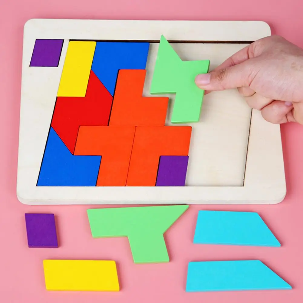 Colorful 3D Puzzle Wooden Tangram Math Toys Irregular Block Game Children Pre-school Magination Intellectual Educational Toy
Colorful 3D Puzzle Wooden Tangram Math Toys Irregular Block Game Children Pre-school Magination Intellectual Educational Toy
