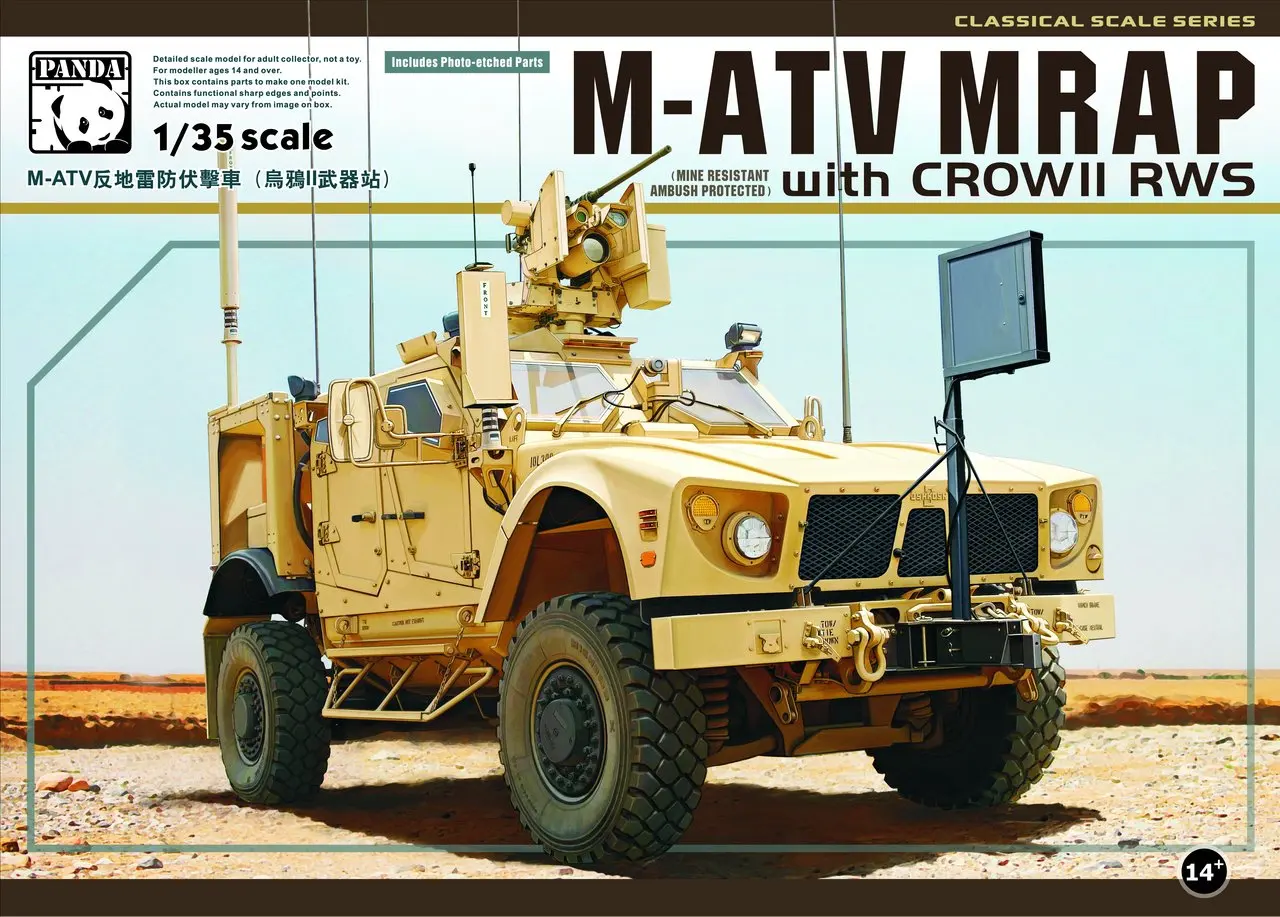 

Panda Hobby PH35007 1/35 US M-ATV MRAP with CROW II RWS Display Children Toy Plastic Assembly Building Model Kit