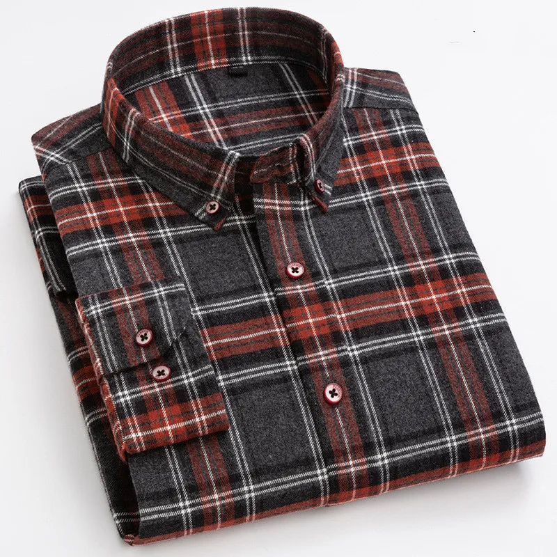 100% Pure Cotton High Quality Men's Shirts For Man Long Sleeve Flannel Plaid Dress Shirt Male Casual Soft Comfort Slim Clothing
100% Pure Cotton High Quality Men's Shirts For Man Long Sleeve Flannel Plaid Dress Shirt Male Casual Soft Comfort Slim Clothing