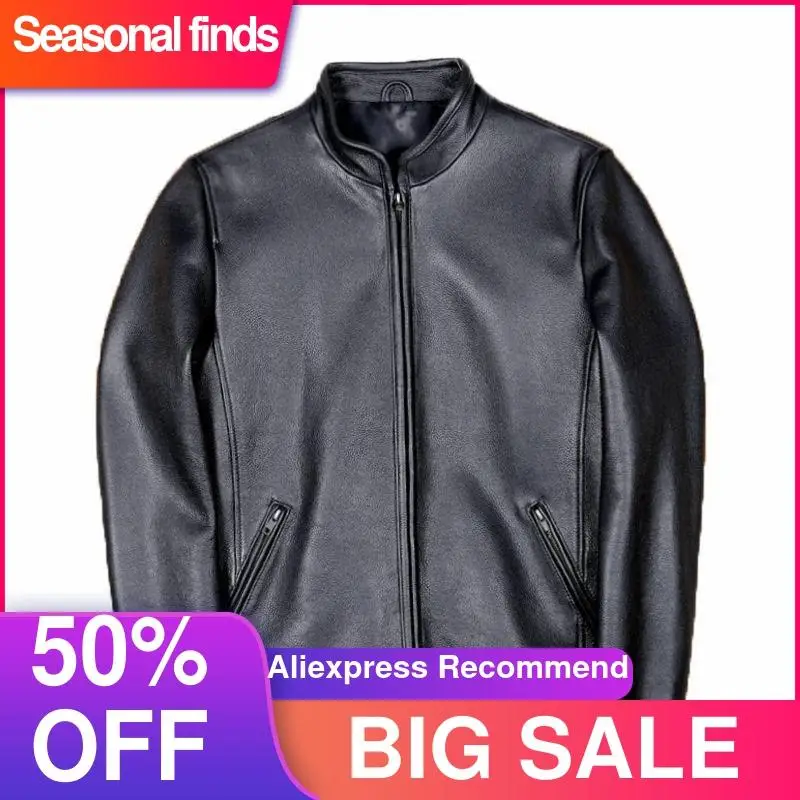 2021 Black Genuine Leather Jacket Men Casual Style Plus Size 4XL Stand Collar Real Natural Cowhide Autumn Slim Fit Coat
2021 Black Genuine Leather Jacket Men Casual Style Plus Size 4XL Stand Collar Real Natural Cowhide Autumn Slim Fit Coat