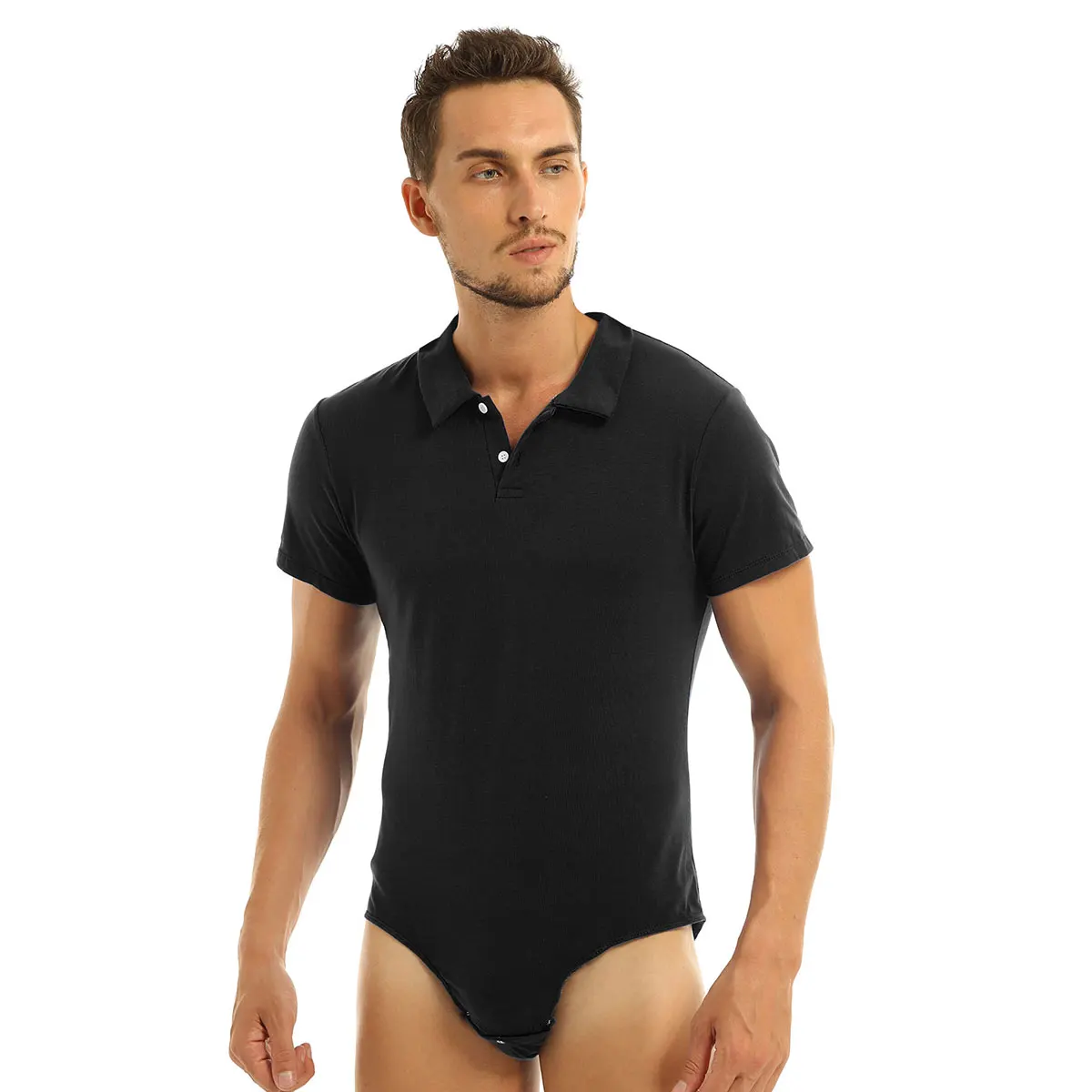Men Adult One Piece Lingerie Bodysuit Romper Cotton Short Sleeve Turn-down Collar Press Button Crotch Shirt Pajamas Casual Wear
Men Adult One Piece Lingerie Bodysuit Romper Cotton Short Sleeve Turn-down Collar Press Button Crotch Shirt Pajamas Casual Wear