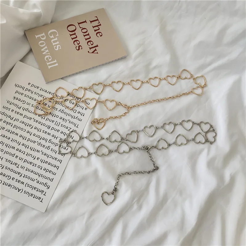 New Women's Belt Fashion Metal Leaves Heart Chain Belt Chain Gold Narrow Metal Chain Chunky Fringes Belts for Women Hip
New Women's Belt Fashion Metal Leaves Heart Chain Belt Chain Gold Narrow Metal Chain Chunky Fringes Belts for Women Hip