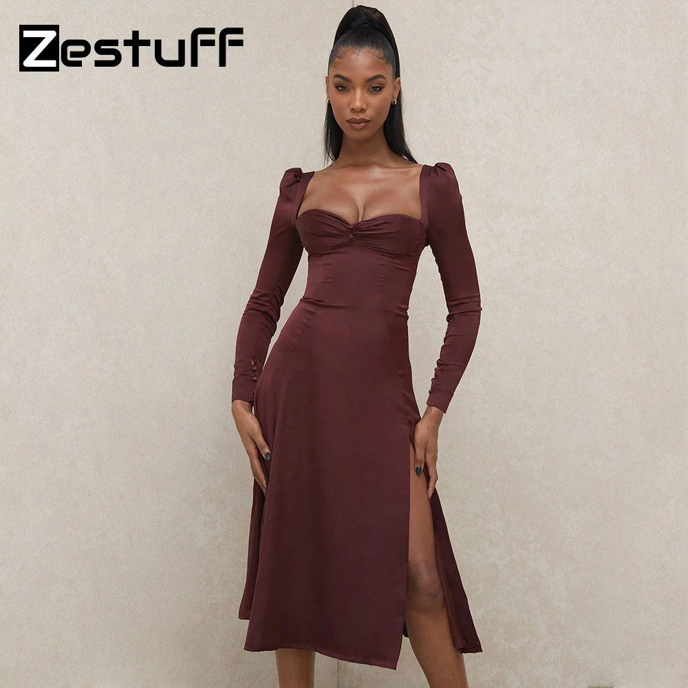 Zestuff Female Stretch Satin Sweet Draped Dresses Sexy Night Club Prom Outfits Mall Goth Party Elegant Women Autumn Midi Dress
Zestuff Female Stretch Satin Sweet Draped Dresses Sexy Night Club Prom Outfits Mall Goth Party Elegant Women Autumn Midi Dress