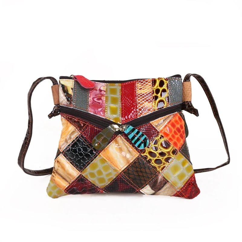 Genuine Cowhide Leather Ladies Fashion Messenger Bag Multi Color Splicing Single Shoulder Crossbody Bag For Women
Genuine Cowhide Leather Ladies Fashion Messenger Bag Multi Color Splicing Single Shoulder Crossbody Bag For Women