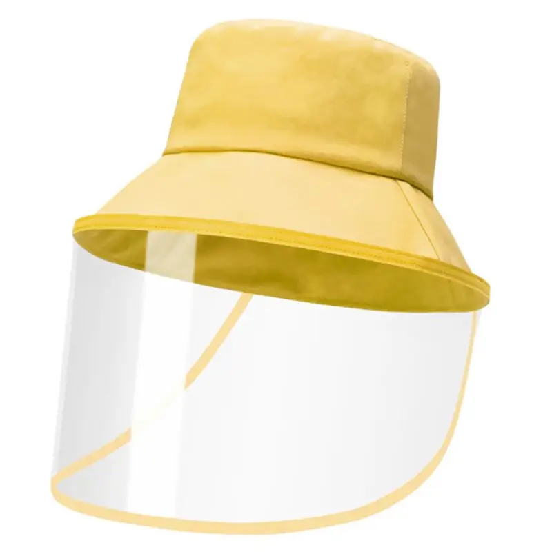 

Unisex Face Shield Bucket Hat Solid Color Letters Embroidered Anti Spitting Splash Sunscreen Protective Fisherman Cap