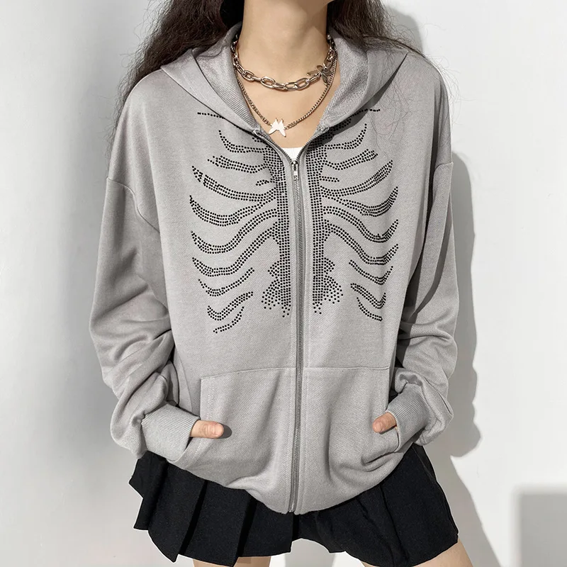 S-XXL Thick Women's Jacket Winter Y2K Rhinestone Zip Up Oversized Hoodies Women Autumn Ladies Warm Goth Sweatshirts 2021
S-XXL Thick Women's Jacket Winter Y2K Rhinestone Zip Up Oversized Hoodies Women Autumn Ladies Warm Goth Sweatshirts 2021