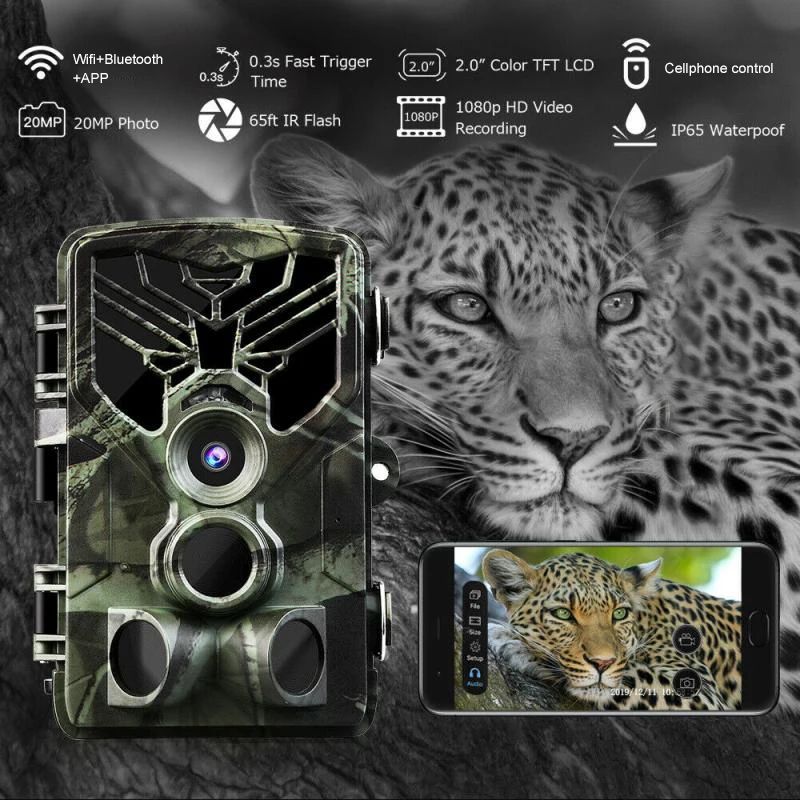 Wifi Bluetooth Trail Camera 40M Wireless Hunting Cameras 20MP 1080P Night Vision Wildlife APP Photo Traps Surveillance
Wifi Bluetooth Trail Camera 40M Wireless Hunting Cameras 20MP 1080P Night Vision Wildlife APP Photo Traps Surveillance