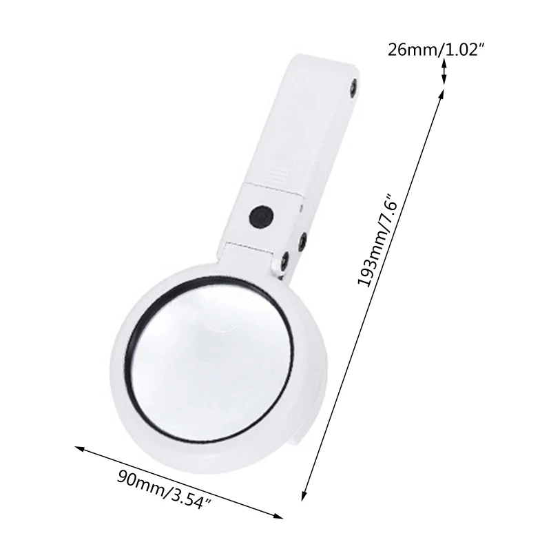 5X 11X Handheld Folding Lamp Loupe Magnifier Reading Portable Illuminated Magnifying Glass with 8 LED Lights
5X 11X Handheld Folding Lamp Loupe Magnifier Reading Portable Illuminated Magnifying Glass with 8 LED Lights