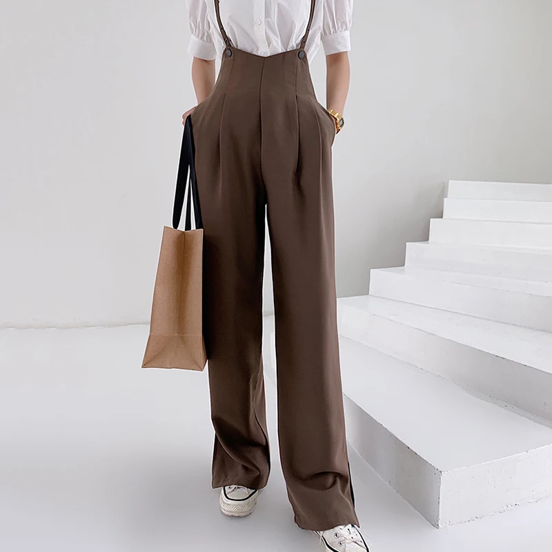 Split Wide Leg Overalls Women High Waist Casual Brown Jumpsuit Drape Pant Spaghetti Strap Long Trouser Plus Size Rompers
Split Wide Leg Overalls Women High Waist Casual Brown Jumpsuit Drape Pant Spaghetti Strap Long Trouser Plus Size Rompers