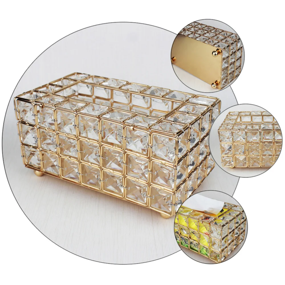1 Pc Exquisite Rhinestone Napkin Box Living Room Toilet Bedroom Tissue Container (Golden)
1 Pc Exquisite Rhinestone Napkin Box Living Room Toilet Bedroom Tissue Container (Golden)