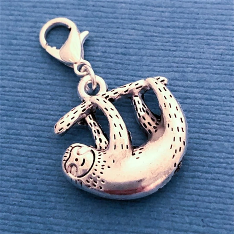 1X Antique Silver Color Cute Sloth Charm Zipper Pull Charm Sloth Clip on Charm, Animal Jewelry
1X Antique Silver Color Cute Sloth Charm Zipper Pull Charm Sloth Clip on Charm, Animal Jewelry