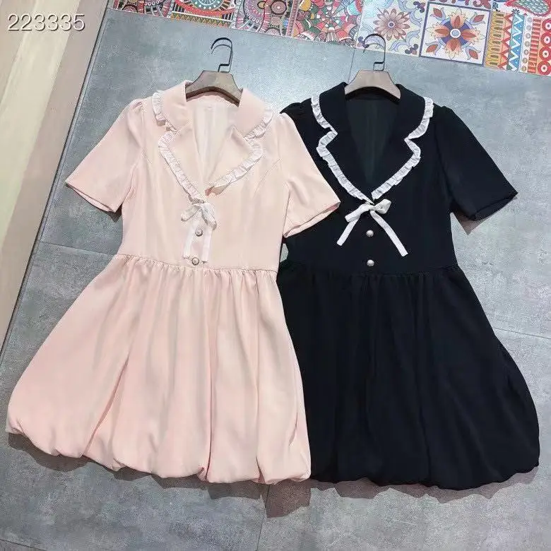 Runway Fashion Women Mini Dress 2021 Short Sleeve Summer Autumn Black / Pink Elegant Party Buttons Dress
Runway Fashion Women Mini Dress 2021 Short Sleeve Summer Autumn Black / Pink Elegant Party Buttons Dress