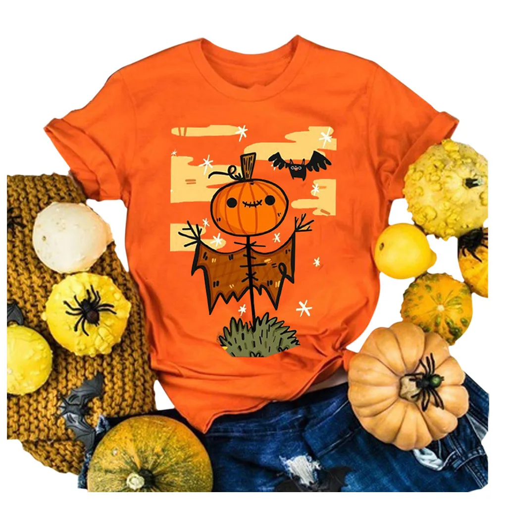 Pumpkin Funny Print Tops Women T-shirts Women Funny T Shirt Short Sleeve Halloween Tops Tees Femme Camisetas Verano Mujer 915
Pumpkin Funny Print Tops Women T-shirts Women Funny T Shirt Short Sleeve Halloween Tops Tees Femme Camisetas Verano Mujer 915