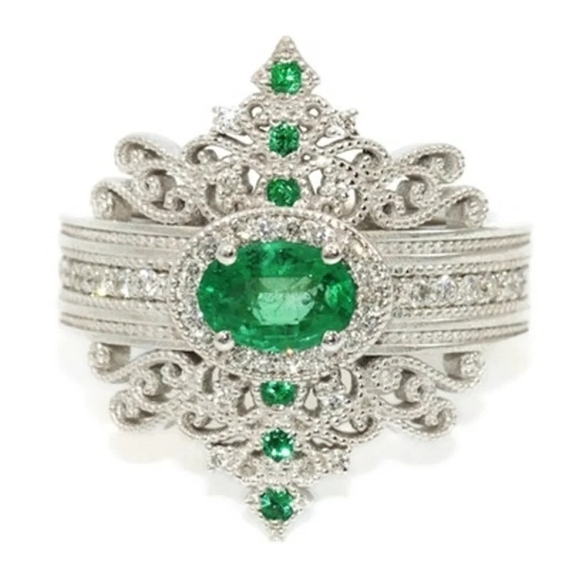 Metal Inlaid Green Crystal Glass Woman Ring Exquisite Fashion Aristocratic Palace Style Luxury Jewelry 2021 Cocktail Party Tre
Metal Inlaid Green Crystal Glass Woman Ring Exquisite Fashion Aristocratic Palace Style Luxury Jewelry 2021 Cocktail Party Tre