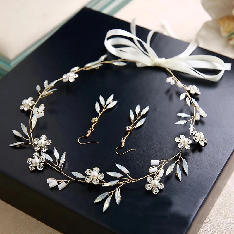 Luxury Bridal Leaf Flower Opal Crystal Pearl Crowns Headbands Earrings Set Bridal Wedding Hair Jewelry Accessories
Luxury Bridal Leaf Flower Opal Crystal Pearl Crowns Headbands Earrings Set Bridal Wedding Hair Jewelry Accessories