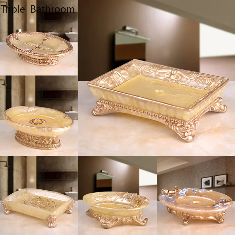 European Resin Soap Dishs Holder Draining Soap Box Bathroom Accessories Household Kitchen Tray Restroom Storage Shelves
European Resin Soap Dishs Holder Draining Soap Box Bathroom Accessories Household Kitchen Tray Restroom Storage Shelves