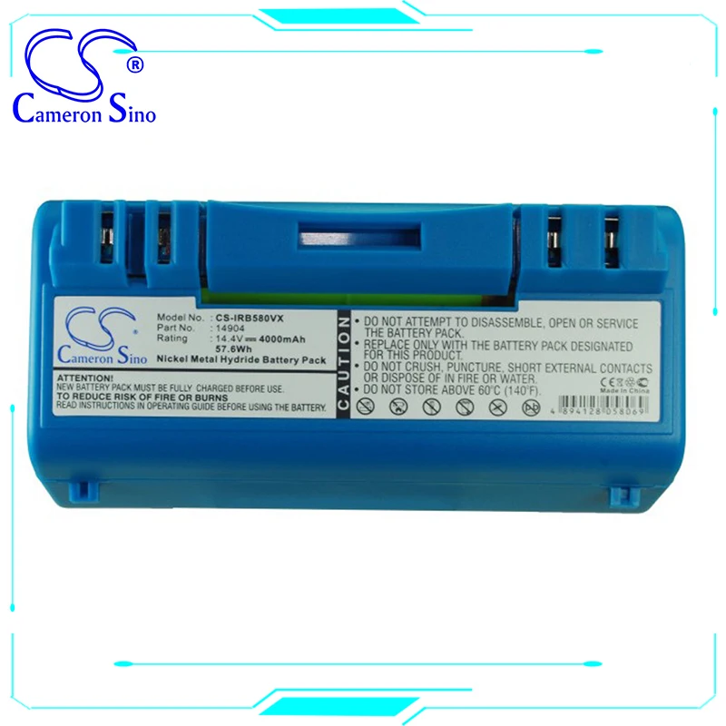 Cameron Sino 4000mAh Ni-MH Battery For iRobot Scooba 330, Scooba 340, Scooba 350 Part No. 14904 57.6Wh
Cameron Sino 4000mAh Ni-MH Battery For iRobot Scooba 330, Scooba 340, Scooba 350 Part No. 14904 57.6Wh