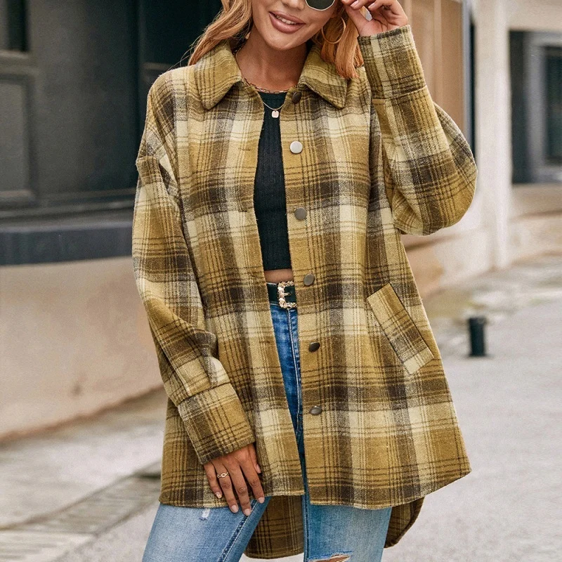 Plush Plaid Shirt Single-breasted Mid-length Blouse Women Loose Casual 2021 Spring And Autumn New Wn*
Plush Plaid Shirt Single-breasted Mid-length Blouse Women Loose Casual 2021 Spring And Autumn New Wn*