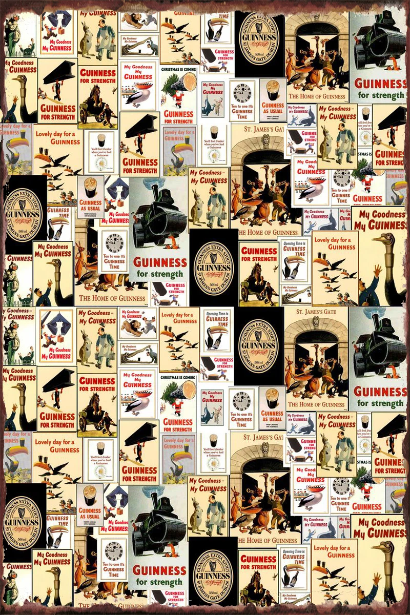 Жестяные тарелки Guinness, декор для стен, декор для комнаты, ретро, винтажный металлический знак, жестяной знак для искусства, мужская пещера, к... 
Жестяные тарелки Guinness, декор для стен, декор для комнаты, ретро, винтажный металлический знак, жестяной знак для искусства, мужская пещера, к...