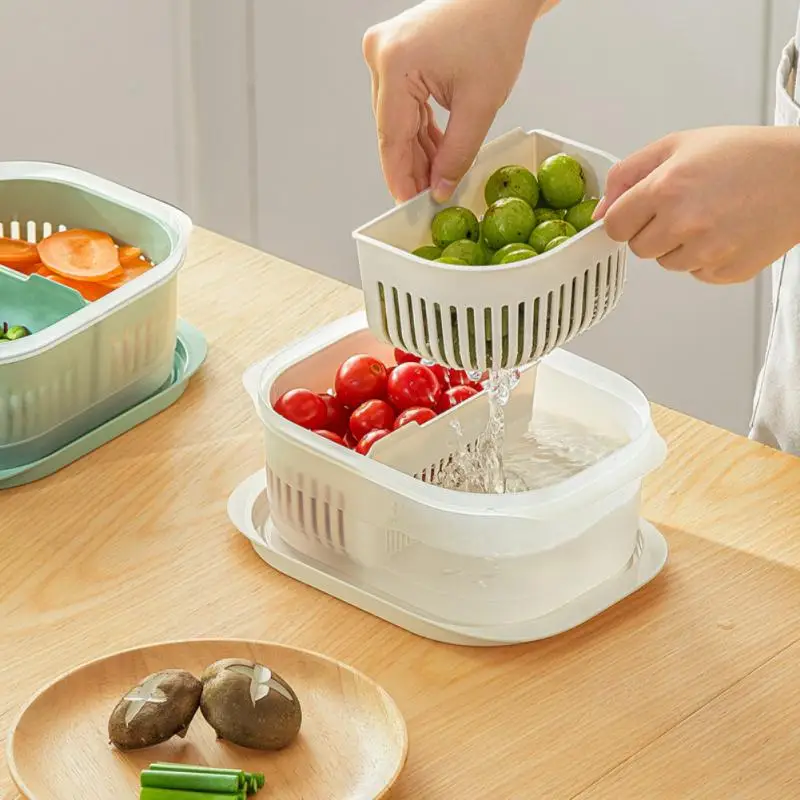 Refrigerator Organizer Storage Food Crisper Storage Drain Sealed Box Fresh-Keeping Kitchen Ginger Garlic Onion Storage Tools
Refrigerator Organizer Storage Food Crisper Storage Drain Sealed Box Fresh-Keeping Kitchen Ginger Garlic Onion Storage Tools