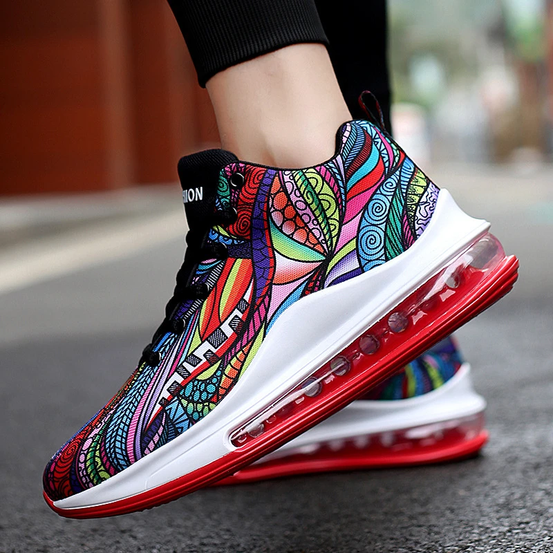 Mens Women Sneakers Colors Printed Vamp Cushioning Air Cushion Basketball Shoes 2020 Fashion Athletics Jogging Training Shoes 
Mens Women Sneakers Colors Printed Vamp Cushioning Air Cushion Basketball Shoes 2020 Fashion Athletics Jogging Training Shoes