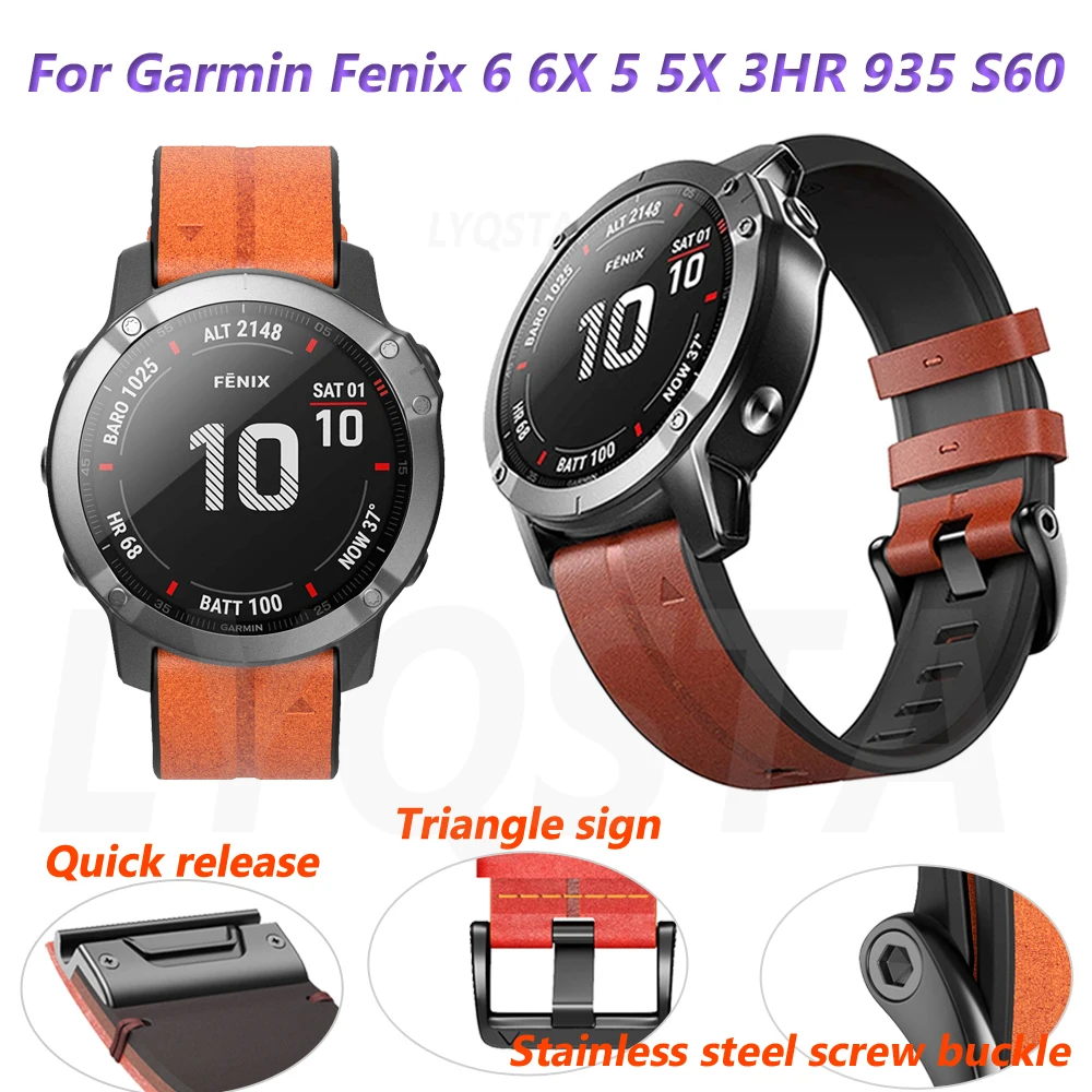 26 22mm Quick Release Watchband For Garmin Fenix 6X Pro 5X 3 HR Enduro Genuine Leather Easyfit Wrist Band Fenix 6 6 Pro 5 5 Plus
26 22mm Quick Release Watchband For Garmin Fenix 6X Pro 5X 3 HR Enduro Genuine Leather Easyfit Wrist Band Fenix 6 6 Pro 5 5 Plus