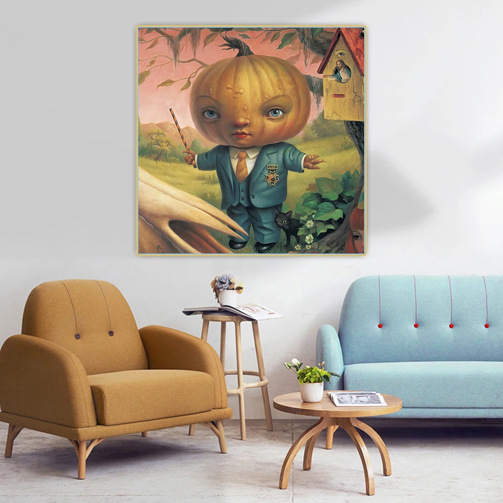 Holover Modern Pop Art Mark Ryden "The pumpkin president"Canvas Oil Painting Childish & Weird Poster Aesthetic Home Decor
Holover Modern Pop Art Mark Ryden "The pumpkin president"Canvas Oil Painting Childish & Weird Poster Aesthetic Home Decor