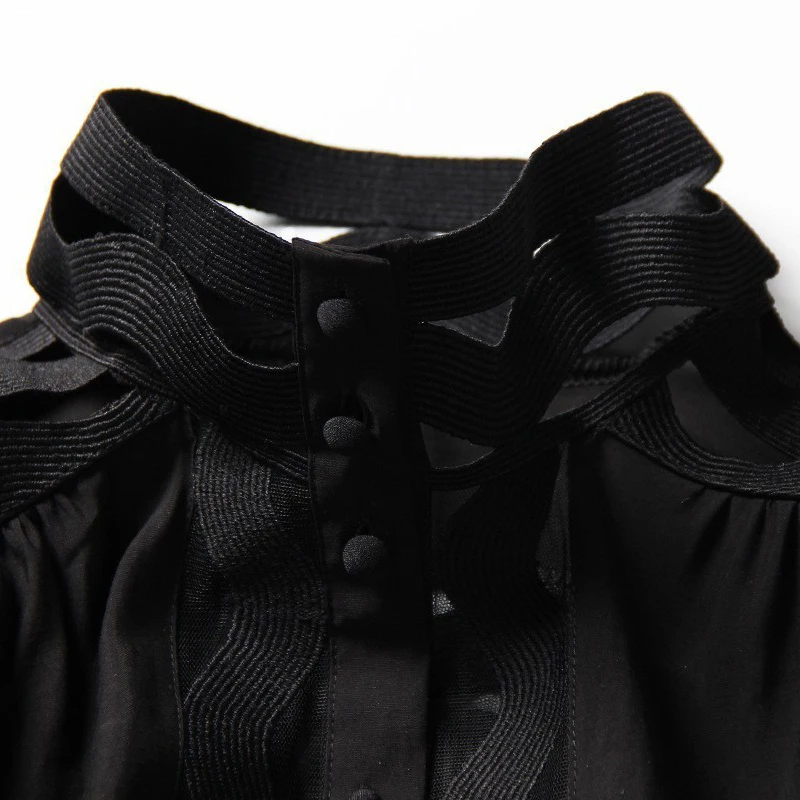 CHICEVER Solid Shirts For Women Stand Collar Lantern Long Sleeve Hollow Out Loose Female's Vintage Blouses 2021 Autumn Clothing
CHICEVER Solid Shirts For Women Stand Collar Lantern Long Sleeve Hollow Out Loose Female's Vintage Blouses 2021 Autumn Clothing