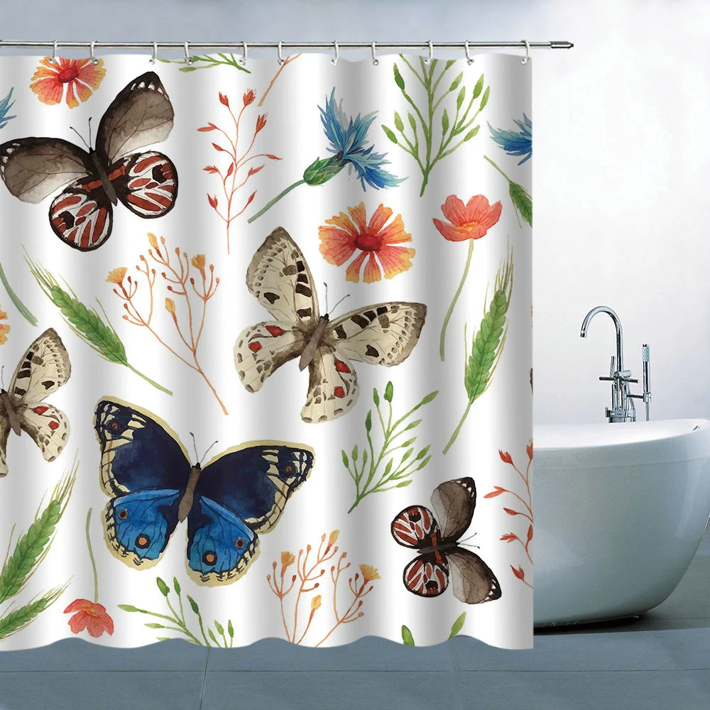 Flower Butterfly Shower Curtains Bathroom Curtain Waterproof 3d Print Leaves Bath Curtain Polyester Fabric 12 Hooks 180*180cm
Flower Butterfly Shower Curtains Bathroom Curtain Waterproof 3d Print Leaves Bath Curtain Polyester Fabric 12 Hooks 180*180cm