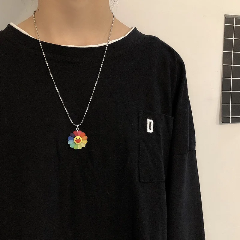 Cute Minimalist Hip Hop Sun Flower Sunflower Colorful Petals Rainbow Pendant Necklace Rock Personality Punk Jewelry Unisex
Cute Minimalist Hip Hop Sun Flower Sunflower Colorful Petals Rainbow Pendant Necklace Rock Personality Punk Jewelry Unisex