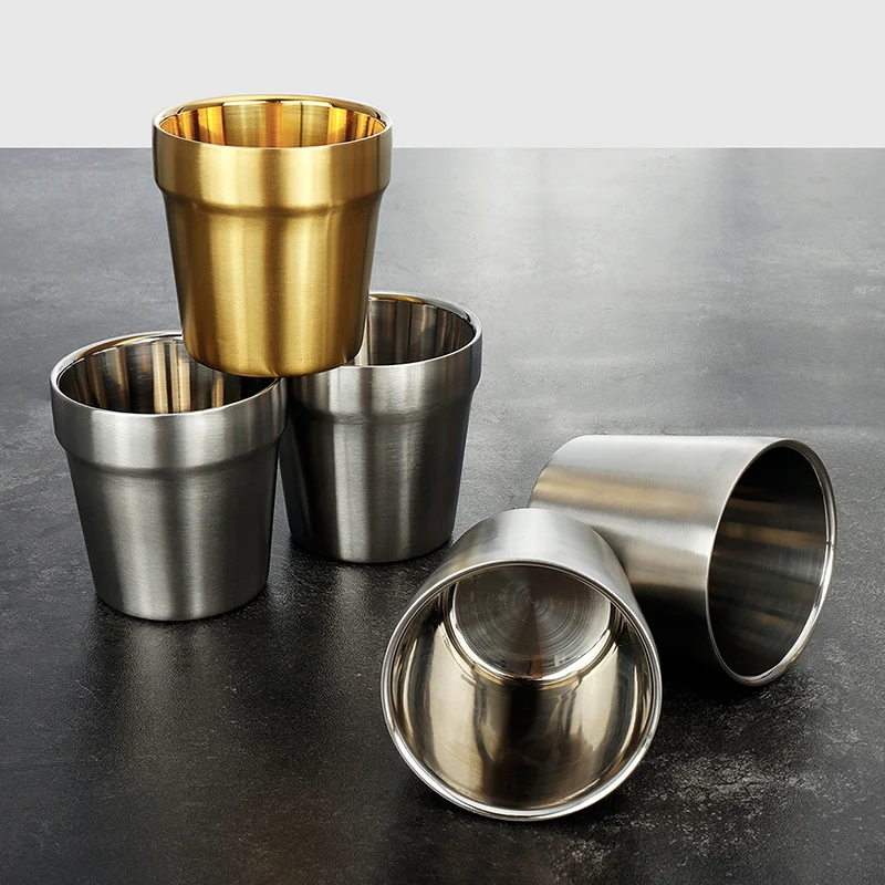 Thick Small 304 Stainless Steel Water Cup Double Metal Cup Beer Golden Cup Household Insulated Cup Wine Glass Tea Cup
Thick Small 304 Stainless Steel Water Cup Double Metal Cup Beer Golden Cup Household Insulated Cup Wine Glass Tea Cup