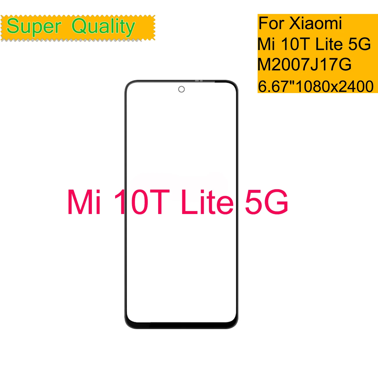 10 шт./лот для Xiaomi Mi 10T Lite 5G M2007J17G Сенсорная панель передняя внешняя стеклянная
