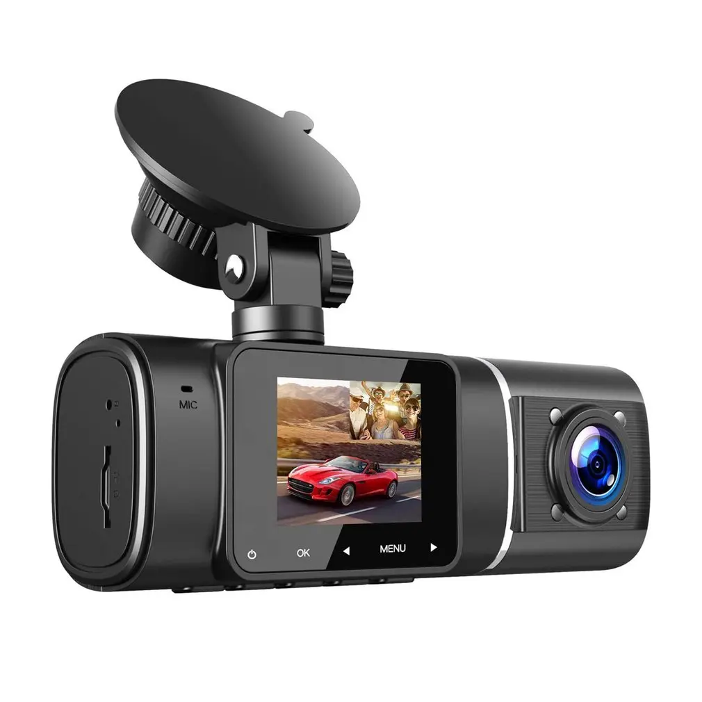 

Dual Lens Car Dash Cam Dvr Registrator Full HD Video Recorder Front and Inside Cabin Camera Multi-function Driving Recorder