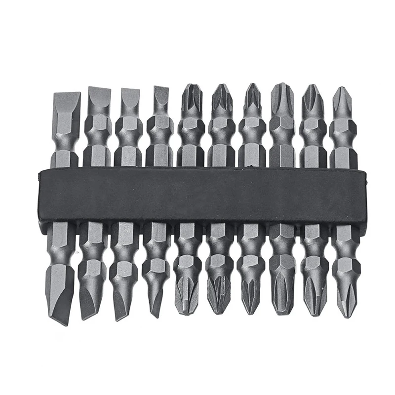 

10pcs 65mm SL4/5/6/7 PH1/2/3 PZ1/2/3 Magnetic Screwdriver Bits 1/4 Inch Hex Shank Screwdriver