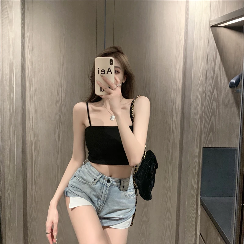 2021 New Fashion Women camisole Sling Top Vest Sleeveless Shoulder The Short Camis Female Summer Top white corset top y2k top
2021 New Fashion Women camisole Sling Top Vest Sleeveless Shoulder The Short Camis Female Summer Top white corset top y2k top