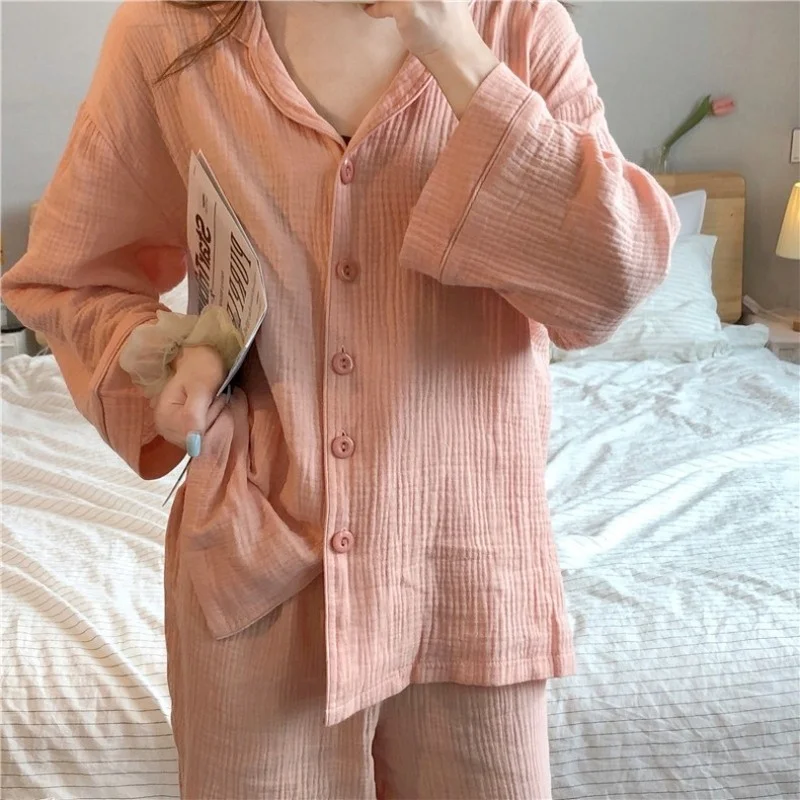 Harajpee Women Pajamas 2021 Spring Japanese Sweet Temperament Girls Pink Cardigan Long-Sleeved Loose Casual Thin Home Wear
Harajpee Women Pajamas 2021 Spring Japanese Sweet Temperament Girls Pink Cardigan Long-Sleeved Loose Casual Thin Home Wear
