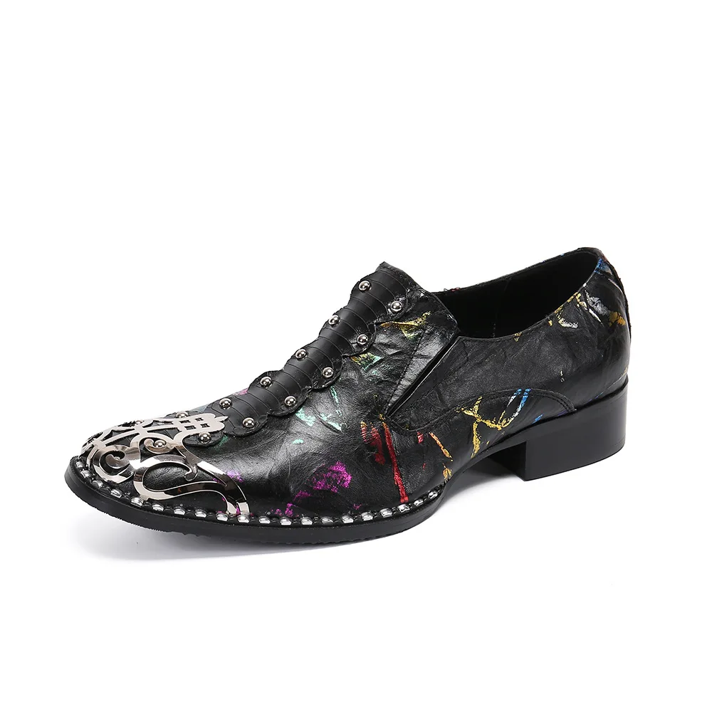 Spring Luxury Designer Business Loafers Men Punk Rivet Decoration Black Leather Prom Wedding Shoes With Print Plus Size 46
Spring Luxury Designer Business Loafers Men Punk Rivet Decoration Black Leather Prom Wedding Shoes With Print Plus Size 46