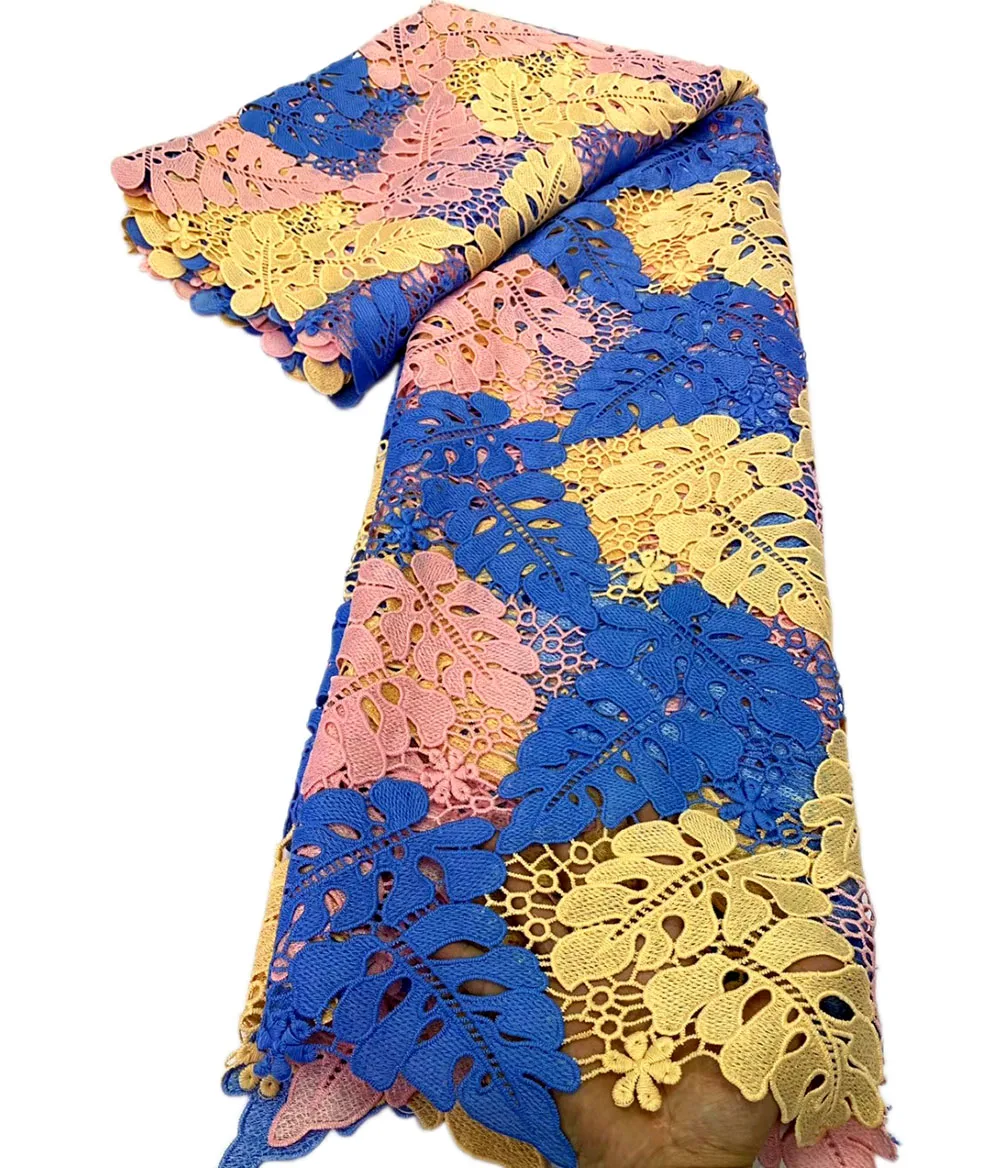Beautiful leaf design Multicolor African Cord Lace Fabrics High Quality Nigeria Wedding Dress Lace Water Soluble Lace Fabric
Beautiful leaf design Multicolor African Cord Lace Fabrics High Quality Nigeria Wedding Dress Lace Water Soluble Lace Fabric