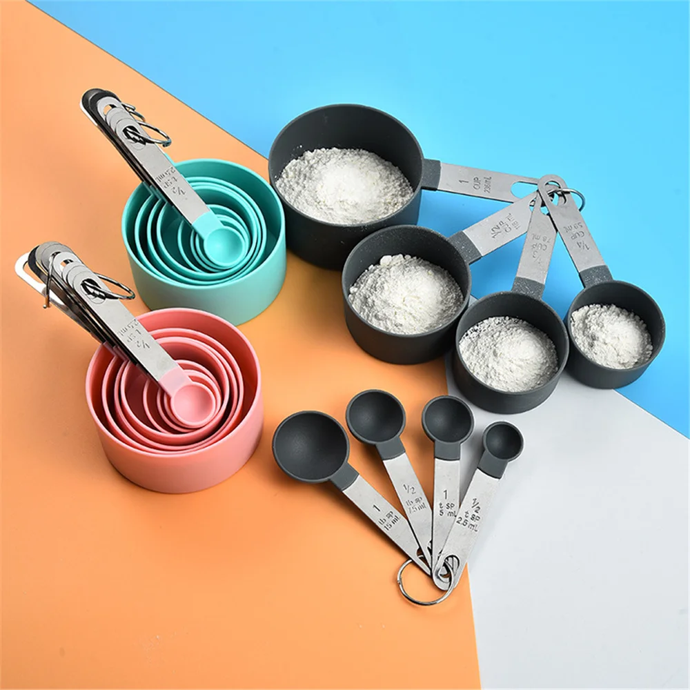 8pcs/lot Plastic Measuring Cups Spoons Home Measuring Spoon Set Scale Cup Spoon With Stainless Steel Handle Kitchen Measure Tool
8pcs/lot Plastic Measuring Cups Spoons Home Measuring Spoon Set Scale Cup Spoon With Stainless Steel Handle Kitchen Measure Tool