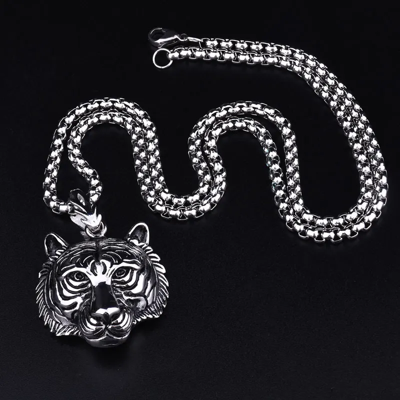 2017 new gold silver color Stainless Steel punk style tiger pendant necklace Men 60cm long link chain necklaces fashion jewelry
2017 new gold silver color Stainless Steel punk style tiger pendant necklace Men 60cm long link chain necklaces fashion jewelry