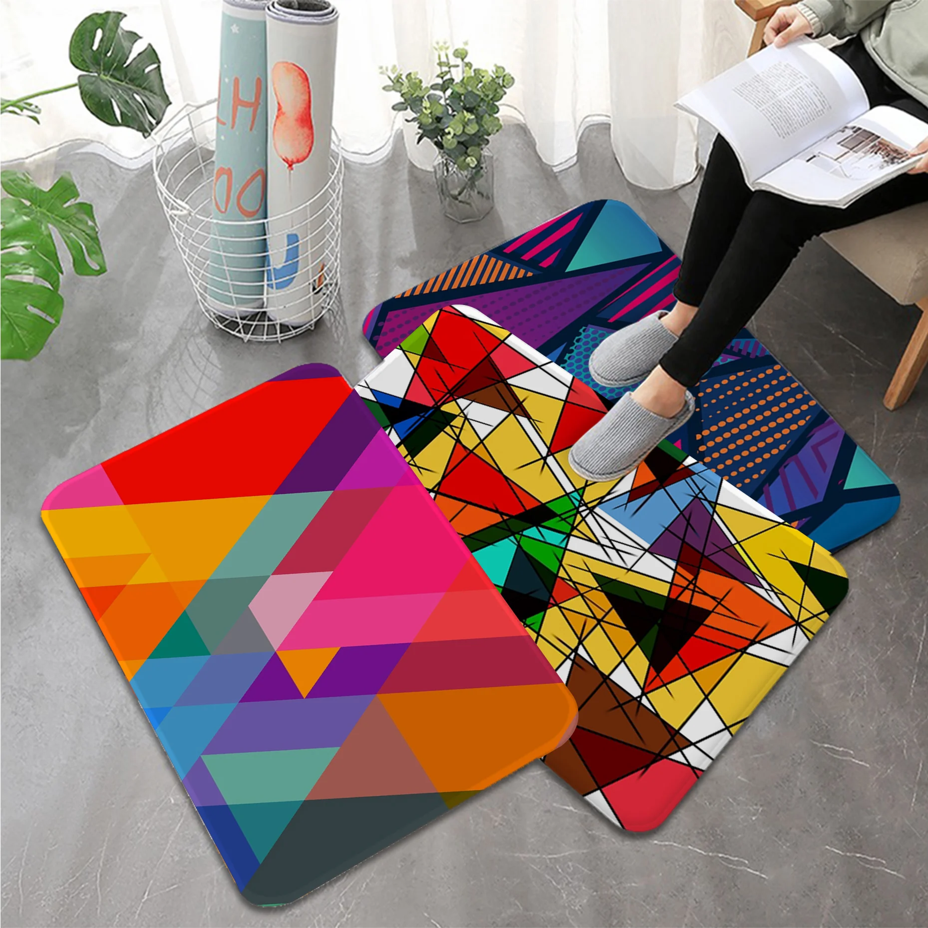 Artistic Colors GeometryTriangle Kitchen Mat Bedroom Entrance Doormat Home Rug Floor Decoration Living Room Carpet Bathroom Mat 
Artistic Colors GeometryTriangle Kitchen Mat Bedroom Entrance Doormat Home Rug Floor Decoration Living Room Carpet Bathroom Mat