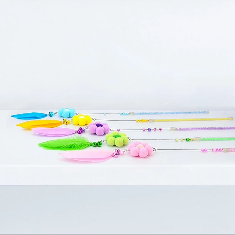 Fake Feather Cat Wand Flower Pom Pom Bell Kitten Interactive Toy Pet Wand Toy Colorful Feather Toy Cat Funny Training Toys
Fake Feather Cat Wand Flower Pom Pom Bell Kitten Interactive Toy Pet Wand Toy Colorful Feather Toy Cat Funny Training Toys