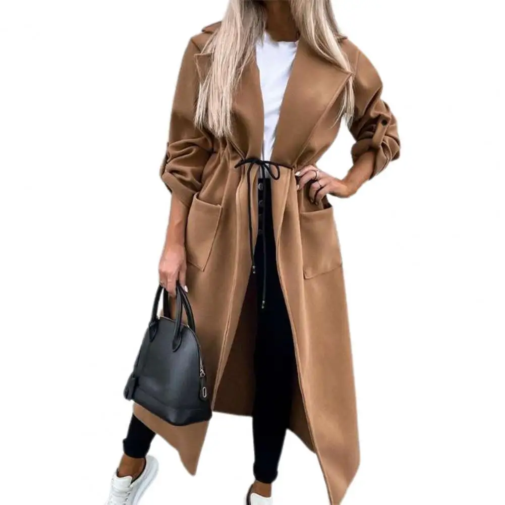 Overcoat Long Sleeve Lace-up Plaid Waist L Long Winter Jacket Women Coat Great
Overcoat Long Sleeve Lace-up Plaid Waist L Long Winter Jacket Women Coat Great