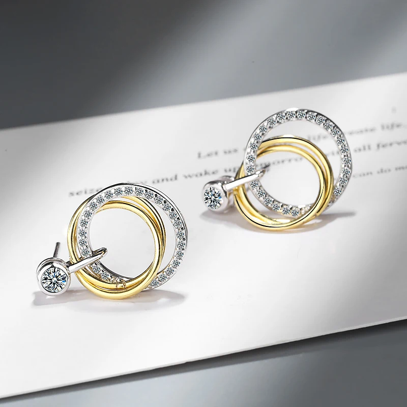 HuiSept Fashion Earring 925 Silver Jewelry Double Round Shaped Zircon Gemstone Drop Earrings Wedding Party Wholesale Accessories
HuiSept Fashion Earring 925 Silver Jewelry Double Round Shaped Zircon Gemstone Drop Earrings Wedding Party Wholesale Accessories